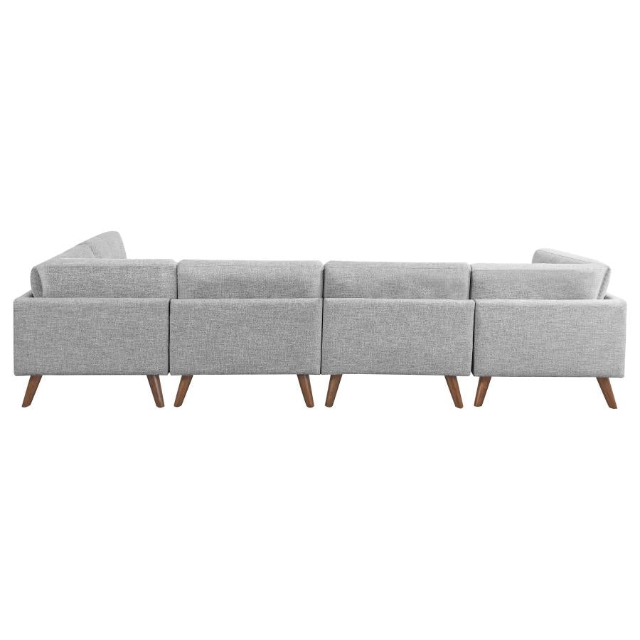 Churchill Grey 6 Pc Sectional - furniture place usa