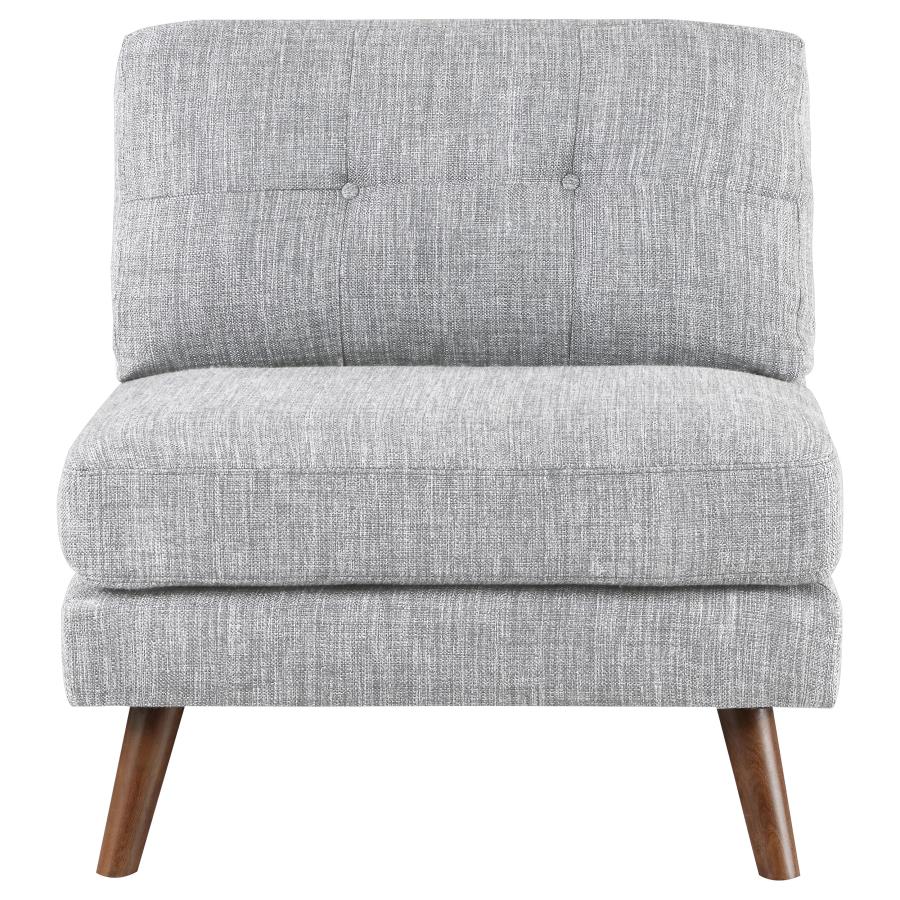 Churchill Grey Armless Chair - furniture place usa