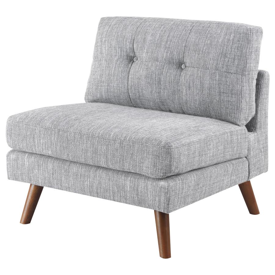 Churchill Grey Armless Chair - furniture place usa