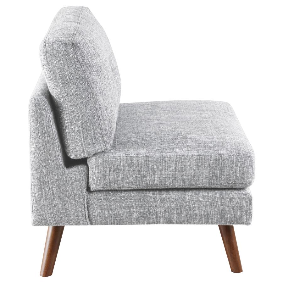 Churchill Grey Armless Chair - furniture place usa