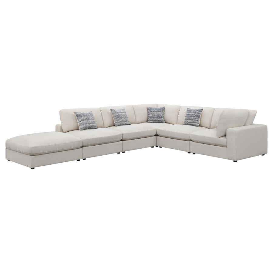 Serene Beige 6 Pc Sectional - furniture place usa