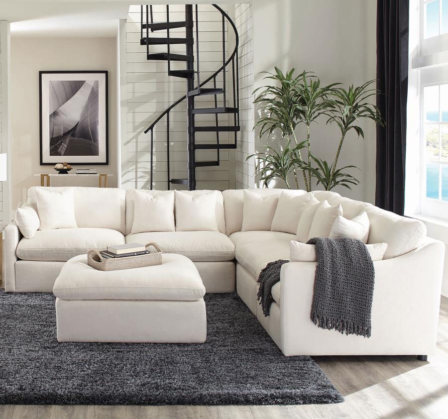 Hobson Ivory Armless Chair - furniture place usa