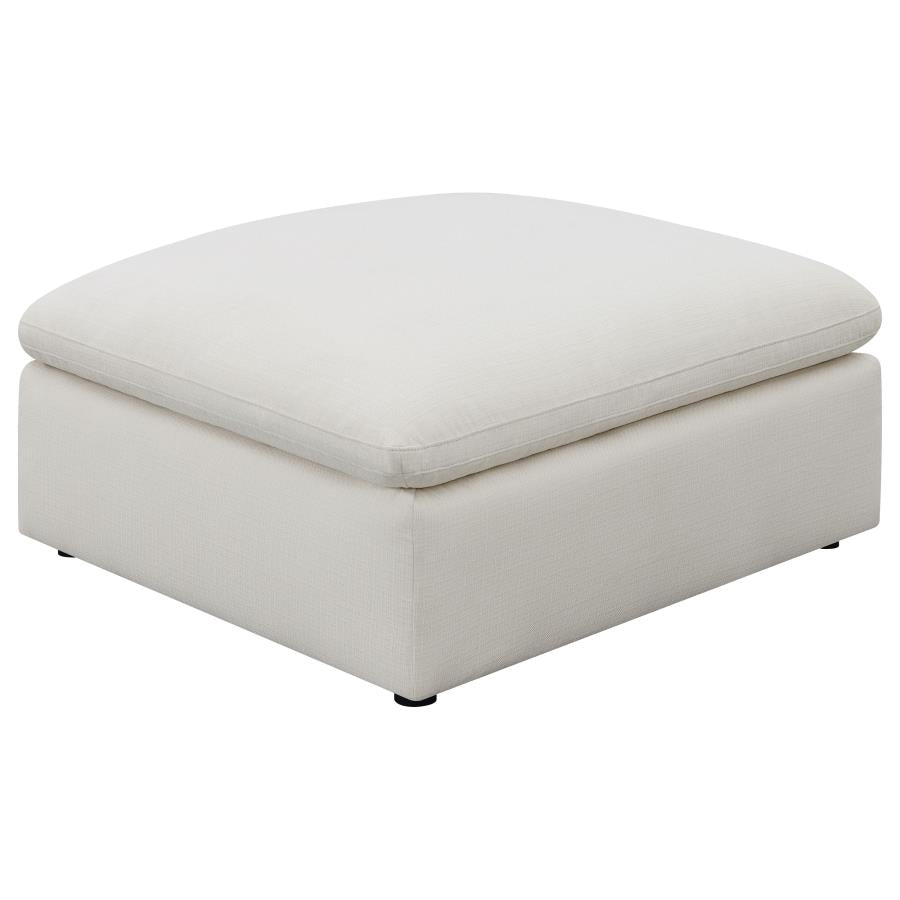 Hobson Ivory Ottoman - furniture place usa