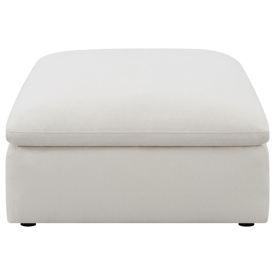Hobson Ivory Ottoman - furniture place usa