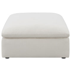 Hobson Ivory Ottoman - furniture place usa