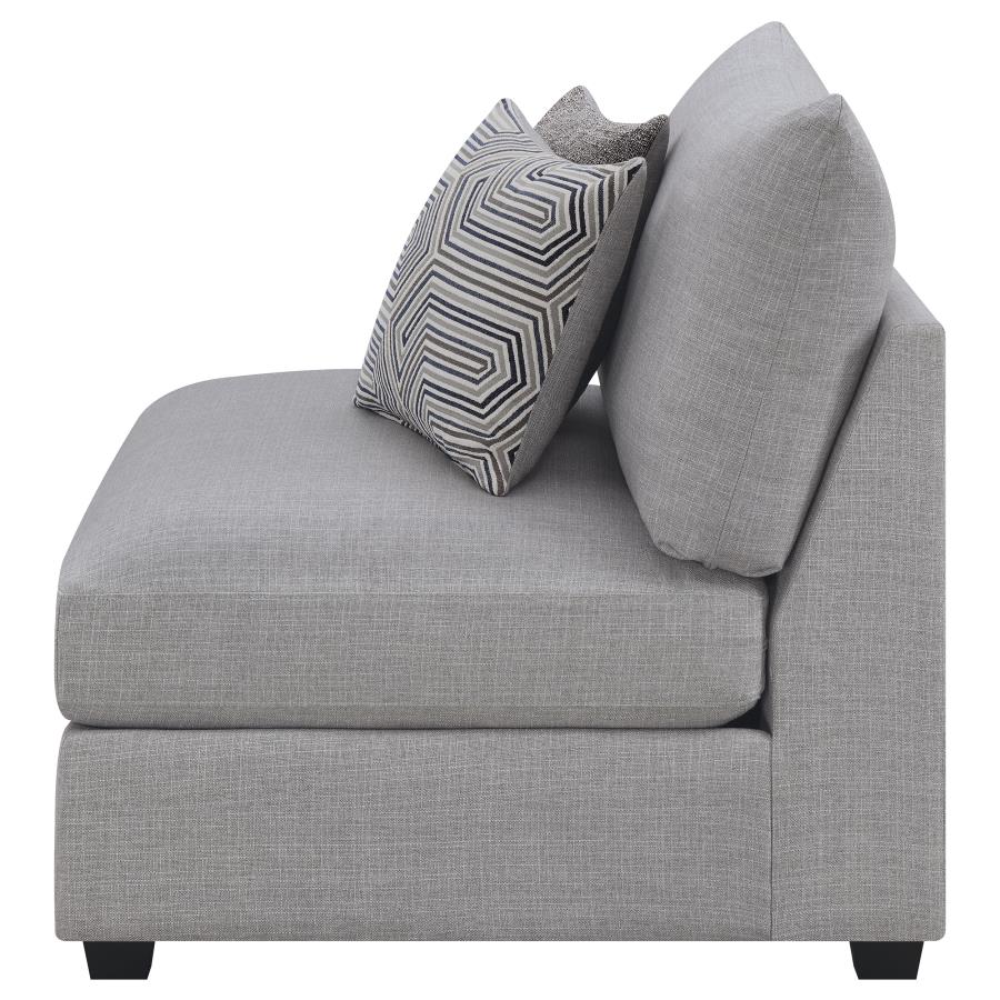 Cambria Grey Armless Chair - furniture place usa
