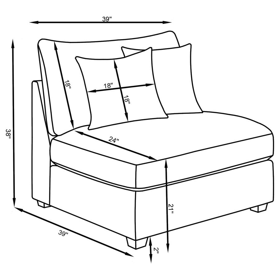 Cambria Grey Armless Chair - furniture place usa