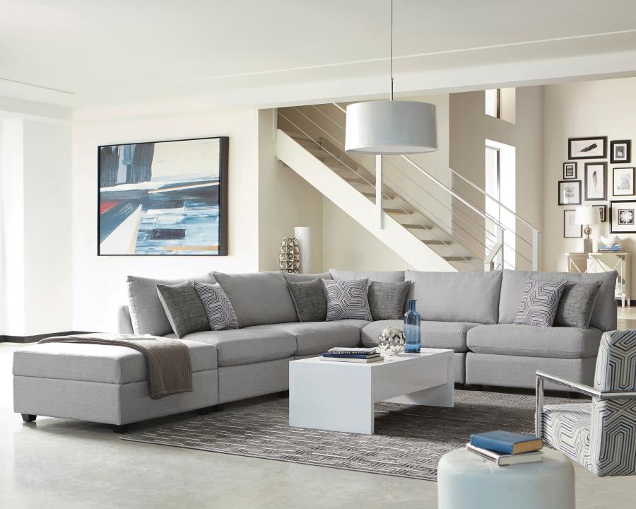 Cambria Grey Armless Chair - furniture place usa