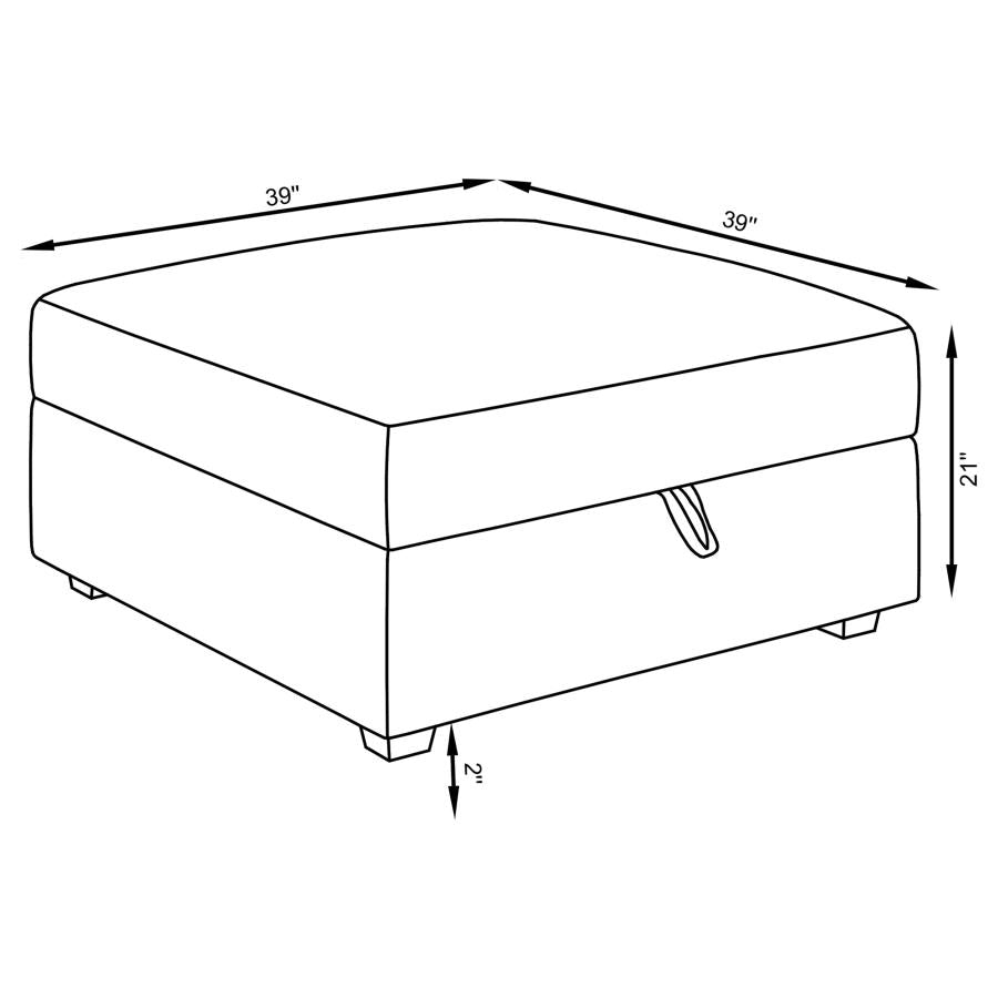 Cambria Grey Storage Ottoman - furniture place usa