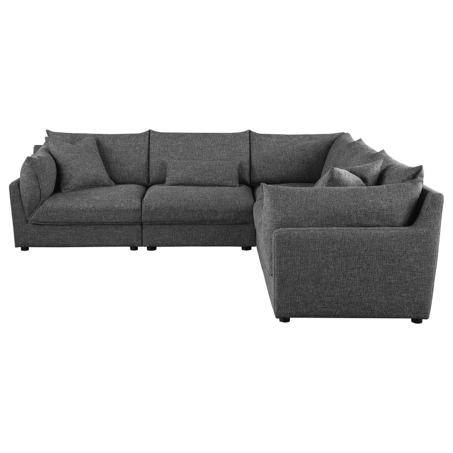 Sasha Black 5 Pc Sectional - furniture place usa