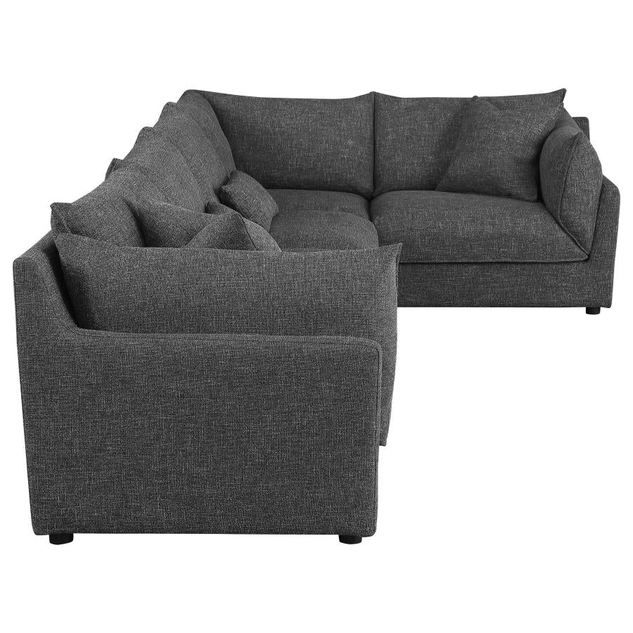 Sasha Black 5 Pc Sectional - furniture place usa