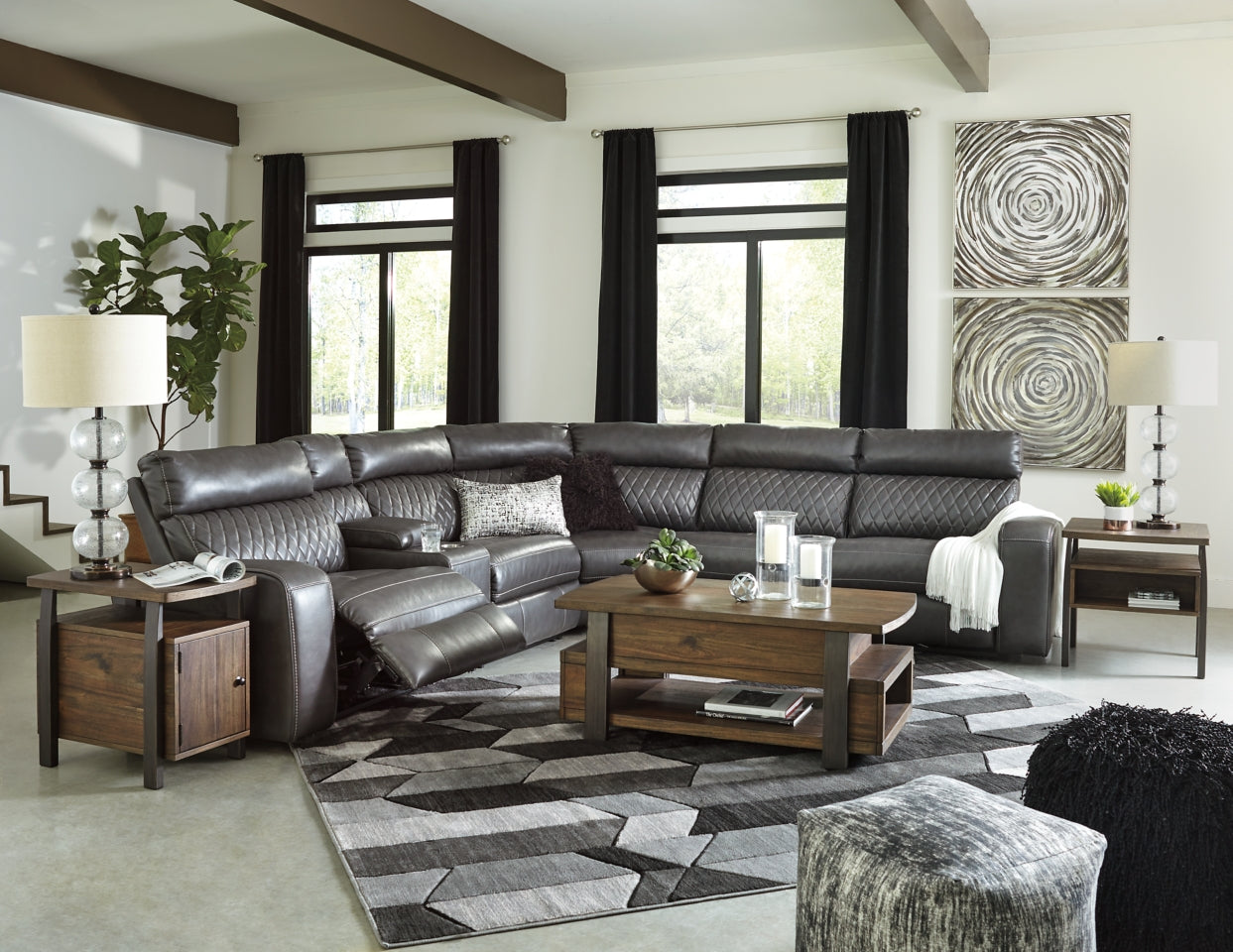 Samperstone 6-Piece Power Reclining Sectional - furniture place usa