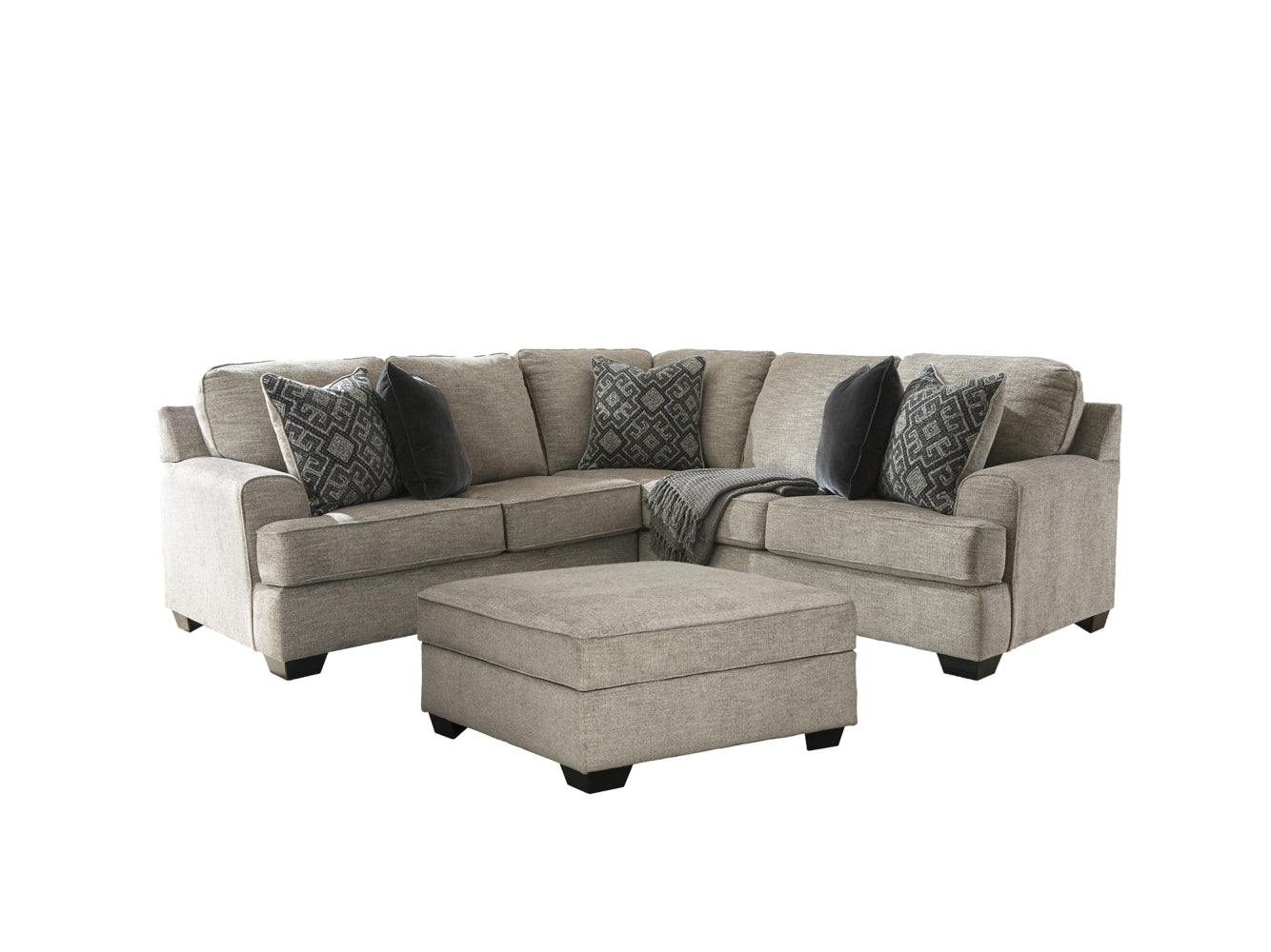 Bovarian 2-Piece Sectional with Ottoman - furniture place usa