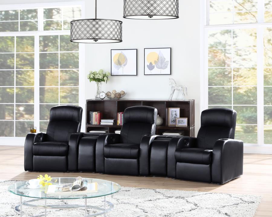 Cyrus Black 5 Pc Theater Seating (3r) - furniture place usa