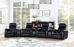 Cyrus Black 7 Pc Theater Seating (4r) - furniture place usa