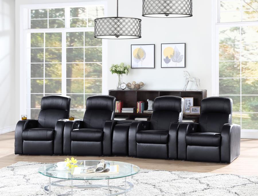 Cyrus Black 5 Pc Theater Seating (4r) - furniture place usa