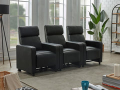 Toohey Black 3 Pc Theater Seating (3r) - furniture place usa