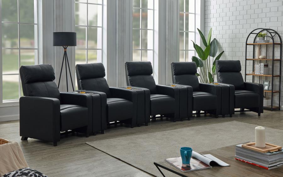 Toohey Black 9 Pc Theater Seating (5r) - furniture place usa