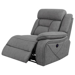 Higgins Grey Raf Power Recliner - furniture place usa