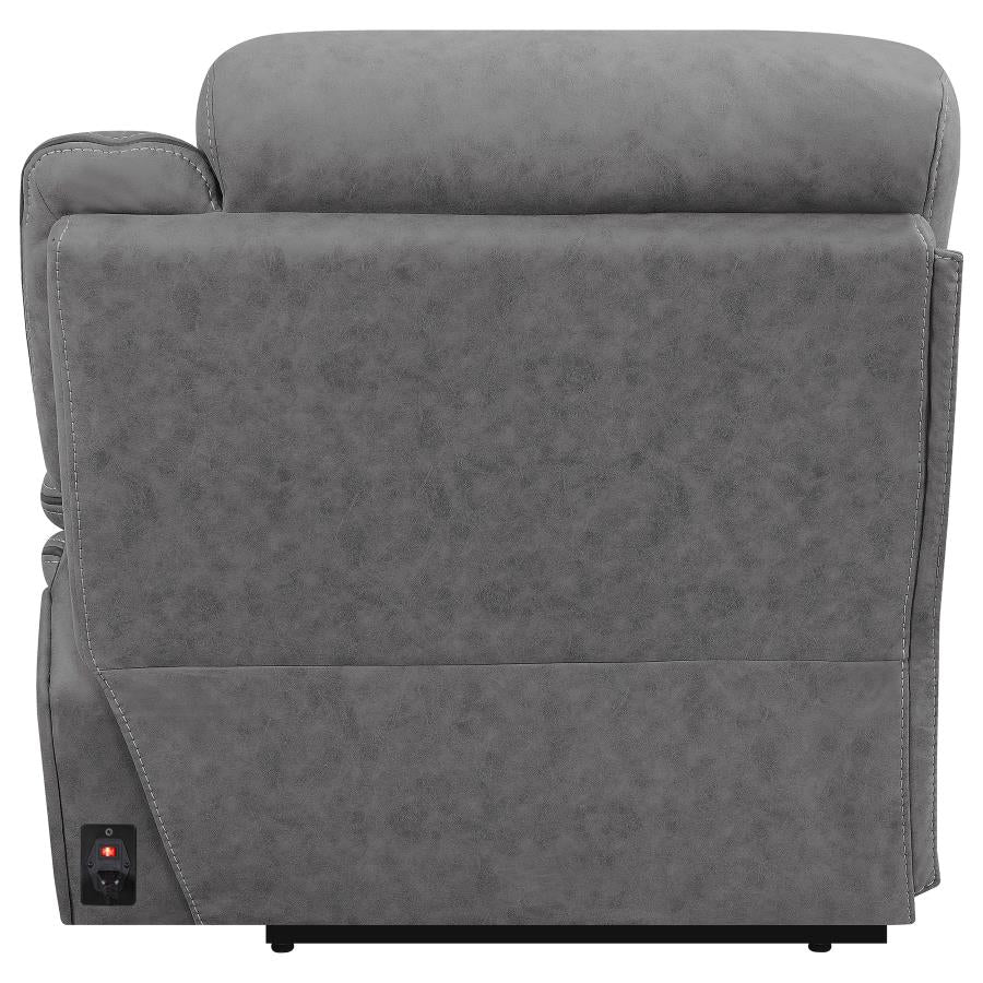 Higgins Grey Raf Power Recliner - furniture place usa