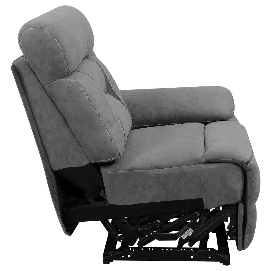 Higgins Grey Raf Power Recliner - furniture place usa