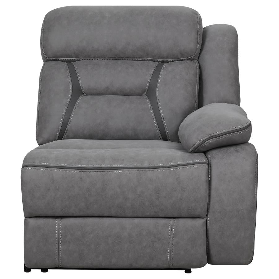 Higgins Grey Raf Power Recliner - furniture place usa