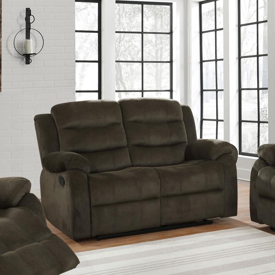 Rodman Brown Motion Loveseat - furniture place usa