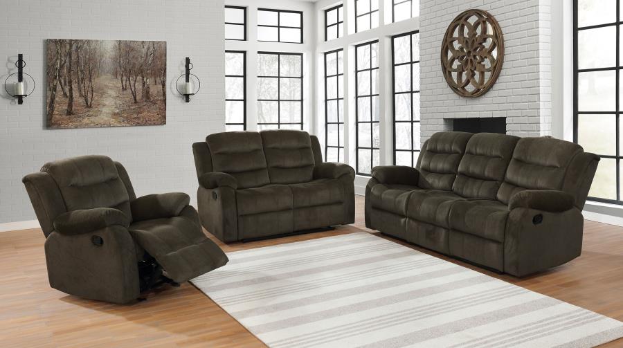 Rodman Brown Motion Loveseat - furniture place usa