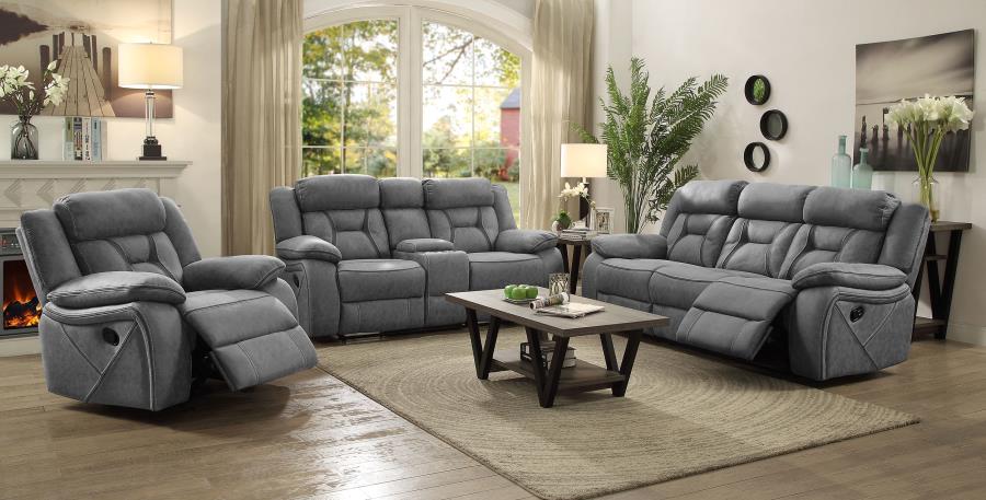 Higgins Grey Glider Recliner - furniture place usa