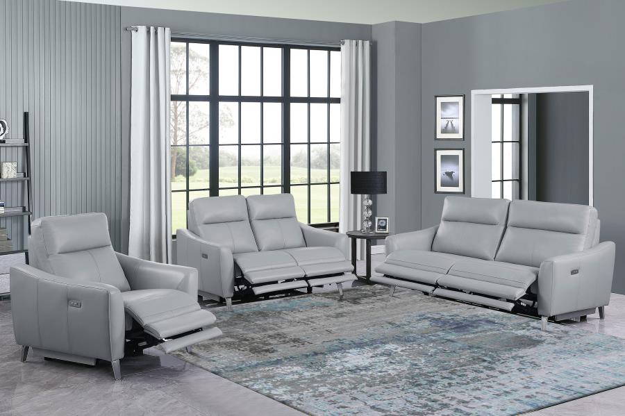 Derek Grey 3 Pc Power Sofa Set - furniture place usa