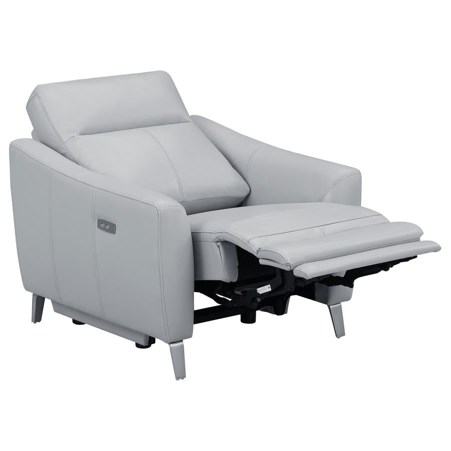 Derek Grey Power Recliner - furniture place usa