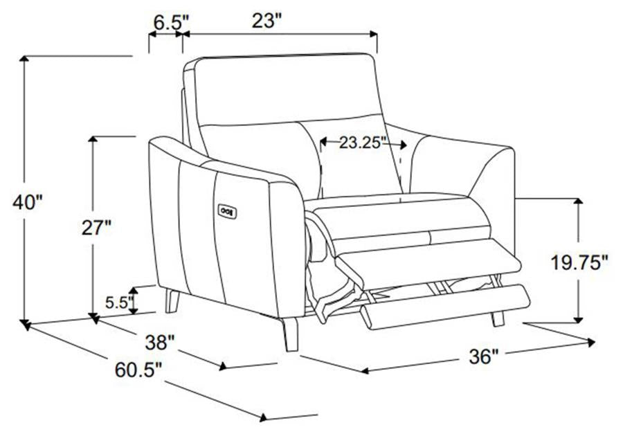 Derek Grey Power Recliner - furniture place usa