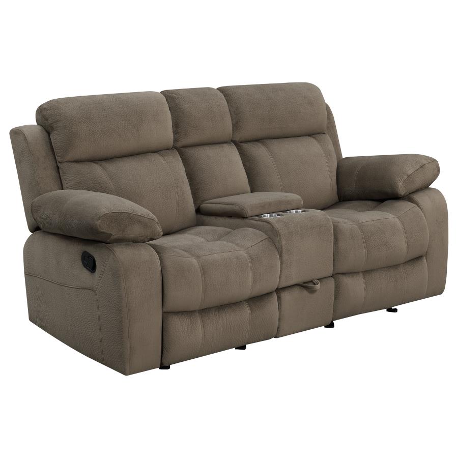 Myleene Brown Glider Loveseat - furniture place usa