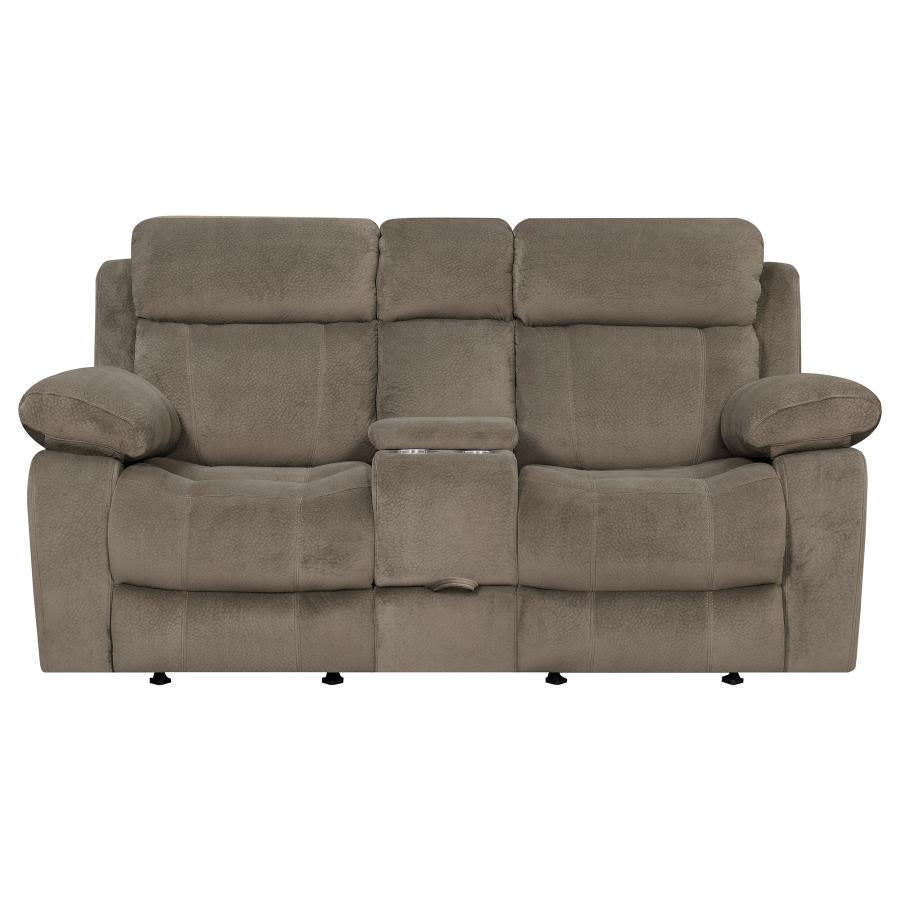 Myleene Brown Glider Loveseat - furniture place usa