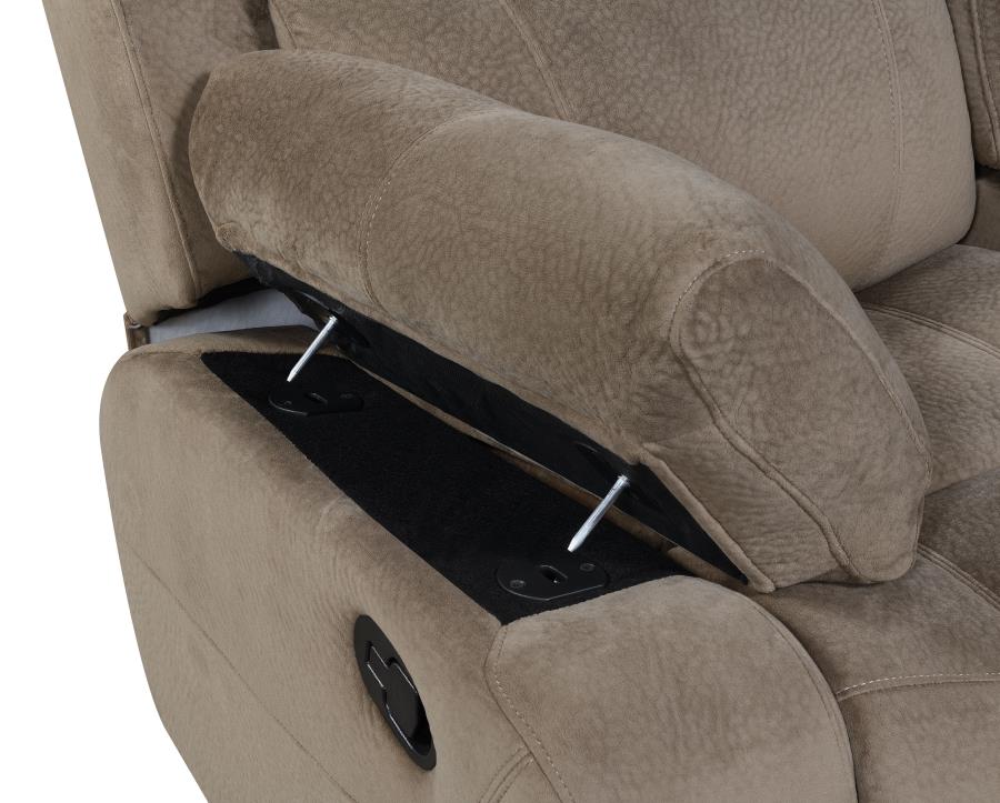 Myleene Brown Glider Loveseat - furniture place usa