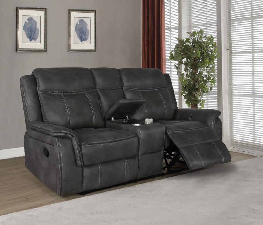 Lawrence Black Motion Loveseat - furniture place usa