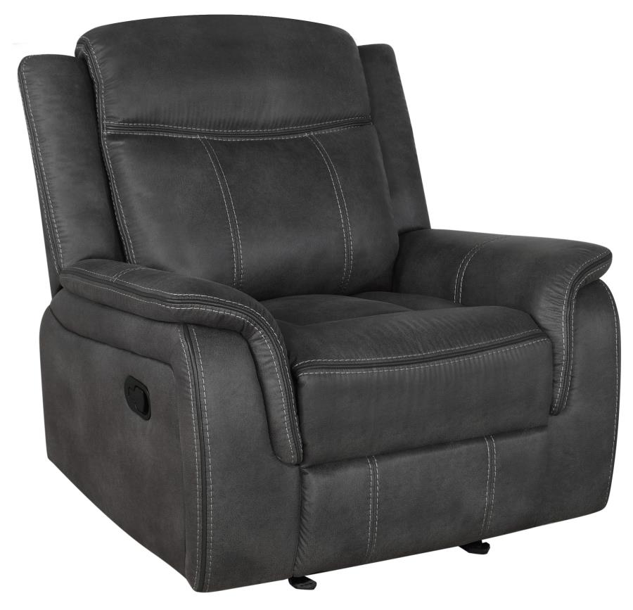 Lawrence Black Glider Recliner - furniture place usa