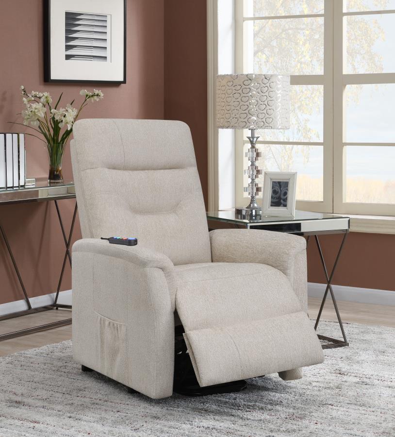 Henrietta Beige Power Lift Massage Chair - furniture place usa