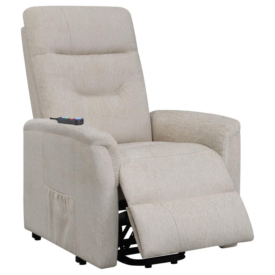 Henrietta Beige Power Lift Massage Chair - furniture place usa