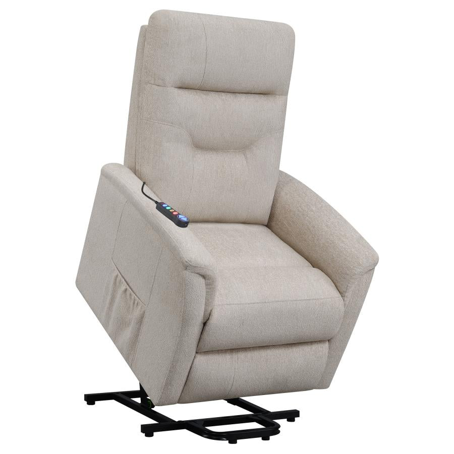 Henrietta Beige Power Lift Massage Chair - furniture place usa