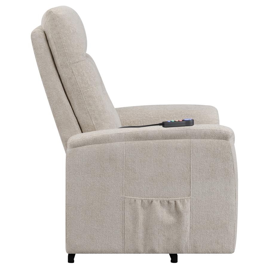 Henrietta Beige Power Lift Massage Chair - furniture place usa