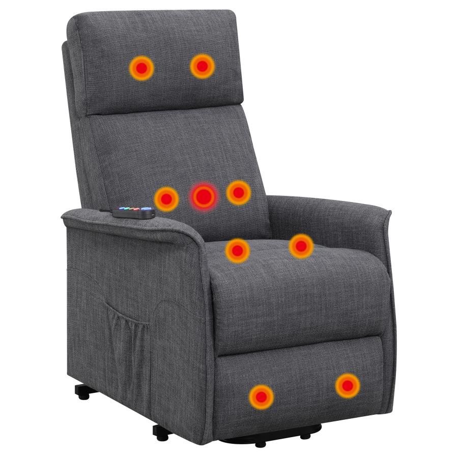 Herrera Grey Power Lift Massage Chair - furniture place usa
