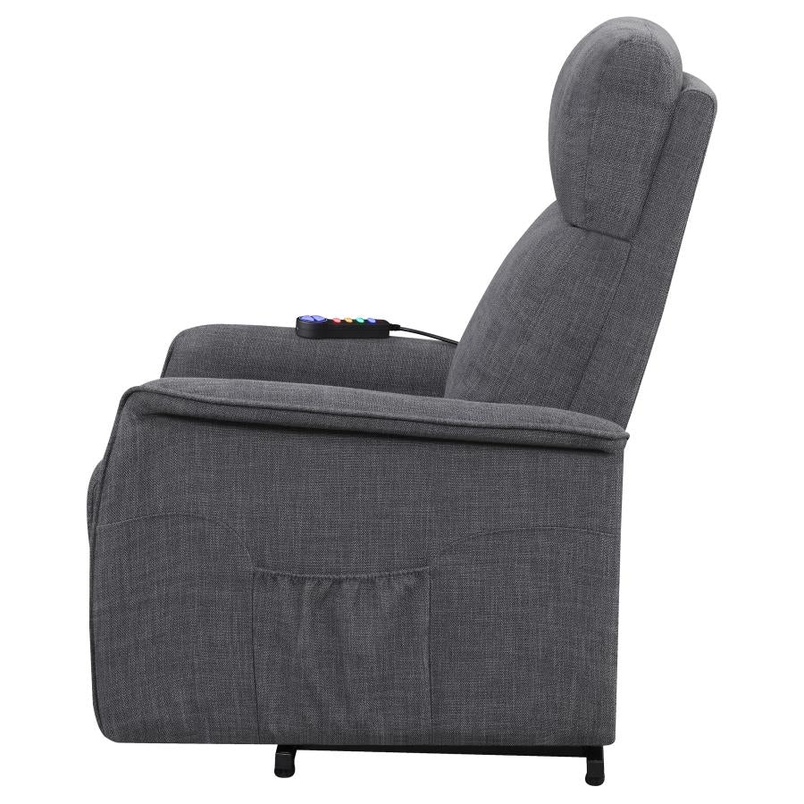 Herrera Grey Power Lift Massage Chair - furniture place usa