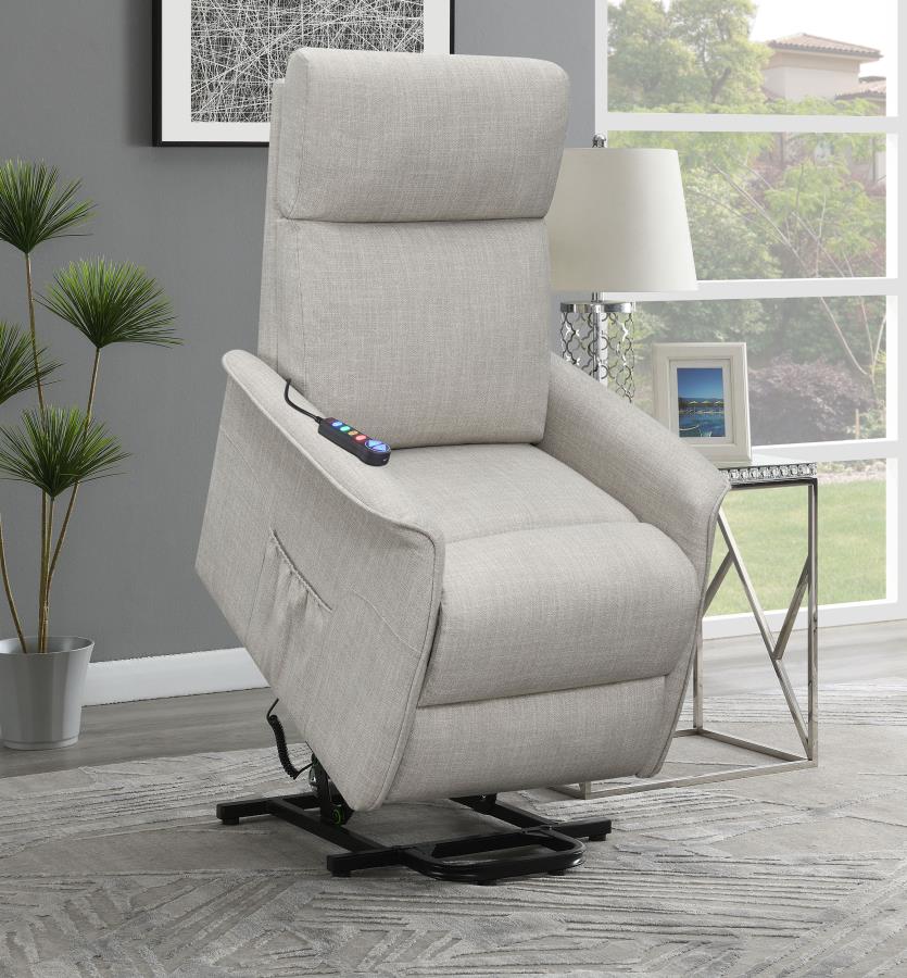 Herrera Beige Power Lift Massage Chair - furniture place usa