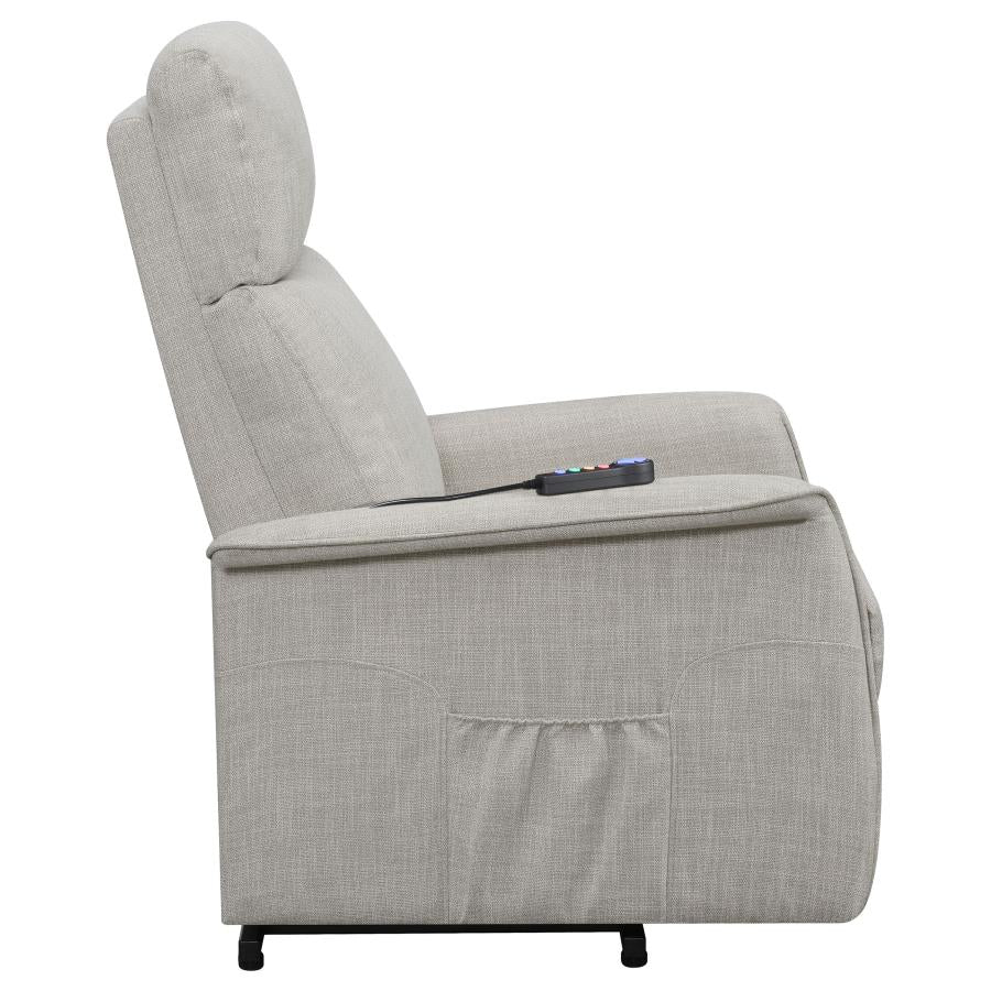 Herrera Beige Power Lift Massage Chair - furniture place usa