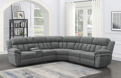 Bahrain Grey 6 Pc Power Sectional - furniture place usa
