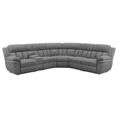 Bahrain Grey 6 Pc Power Sectional - furniture place usa