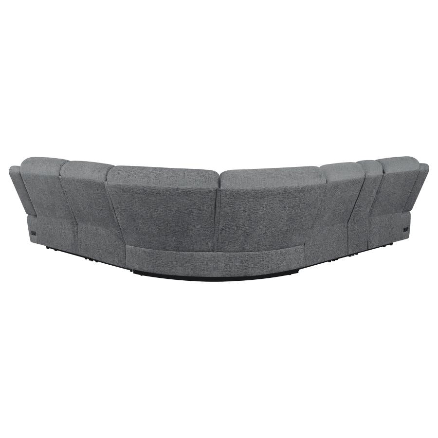 Bahrain Grey 6 Pc Power Sectional - furniture place usa