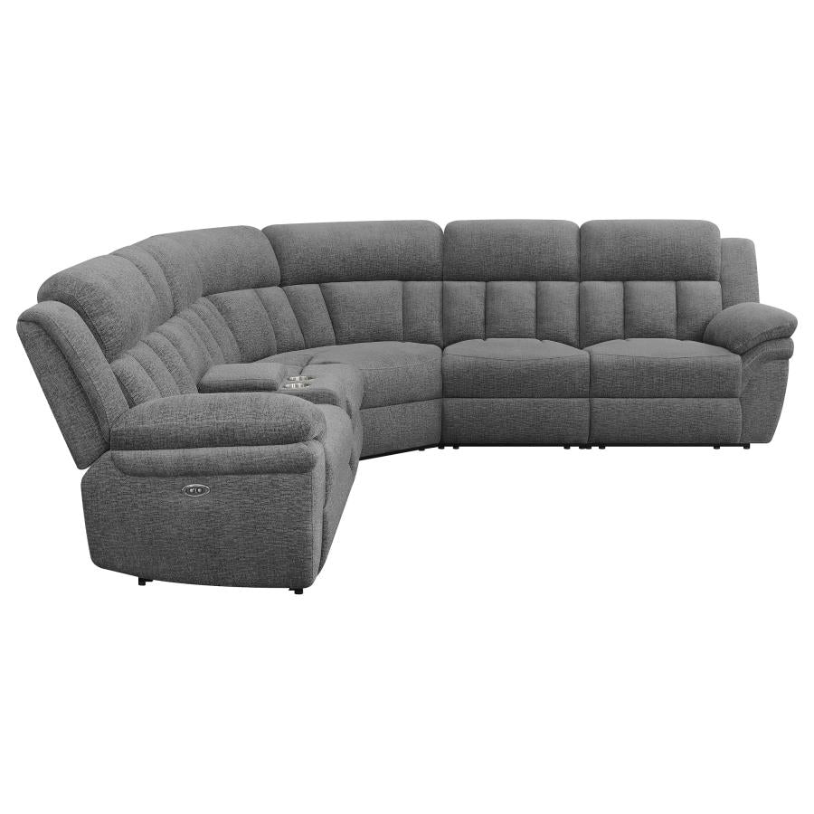 Bahrain Grey 6 Pc Power Sectional - furniture place usa