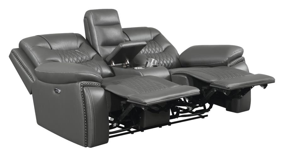 Flamenco Grey Power Loveseat - furniture place usa